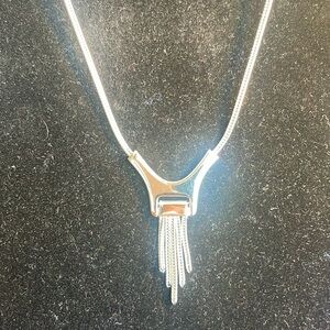Crown Trifari silver tone necklace.